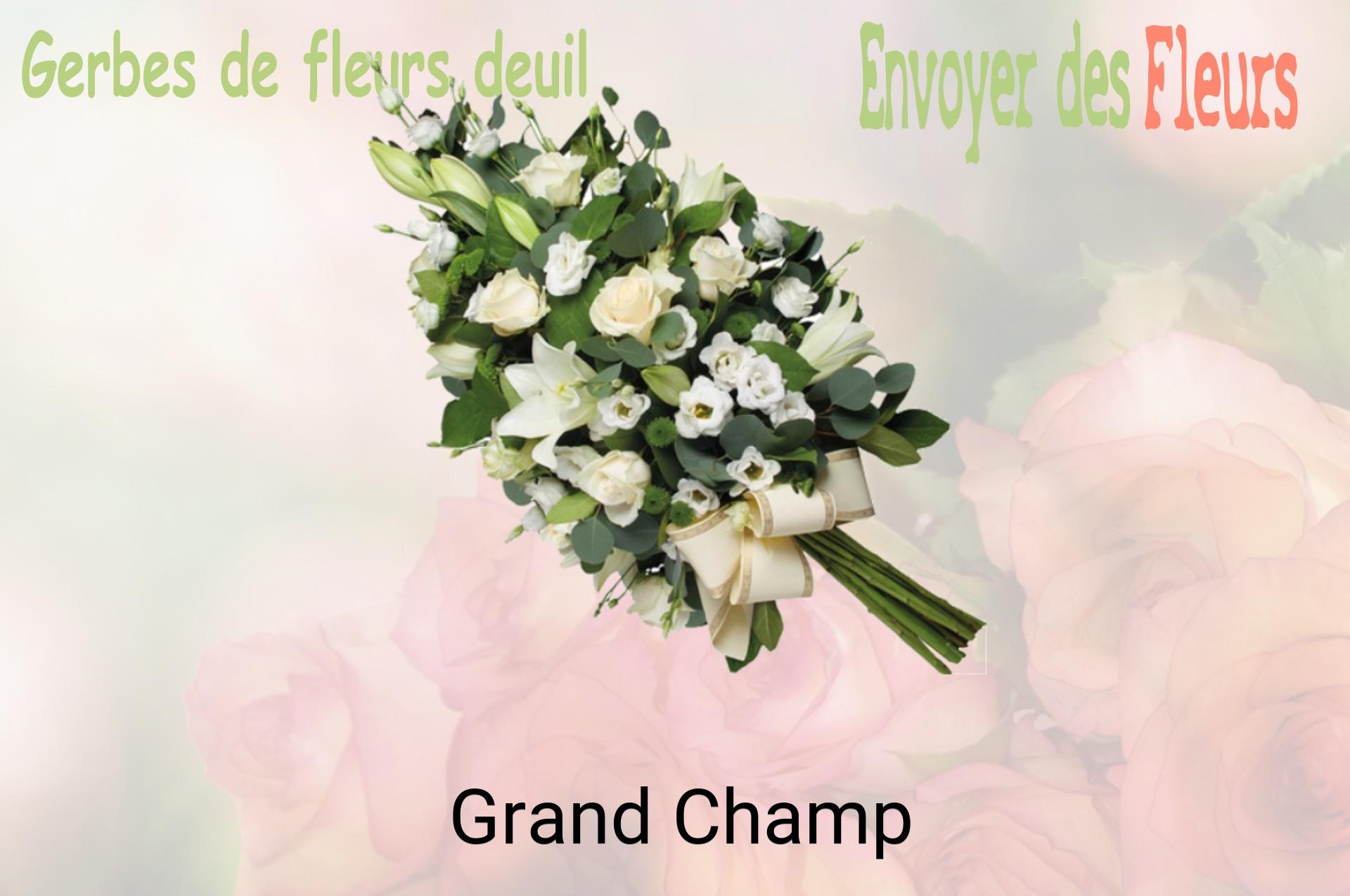 Gerbe de fleurs de deuil livrée à Grand-Champ